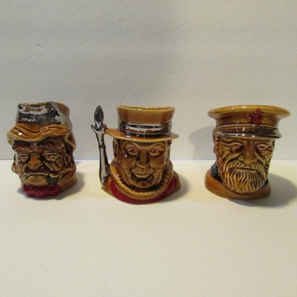lot vintage Lord Nelson Pottery head mugs Gaffer Beefeater Fisherman - Picture 1 of 9